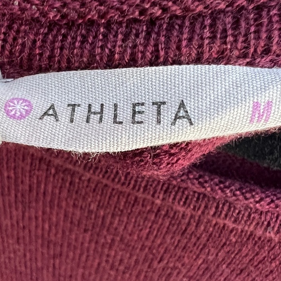 Athleta Merino Wool Tunic Sweater Long Sleeve Burgundy Size M - Picture 3 of 4